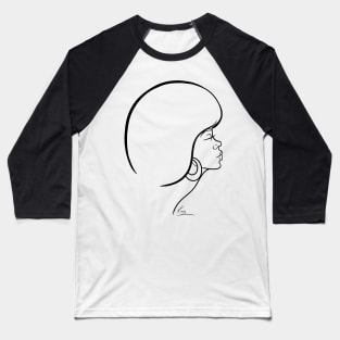 Minimal Fro | Black Woman Art Baseball T-Shirt